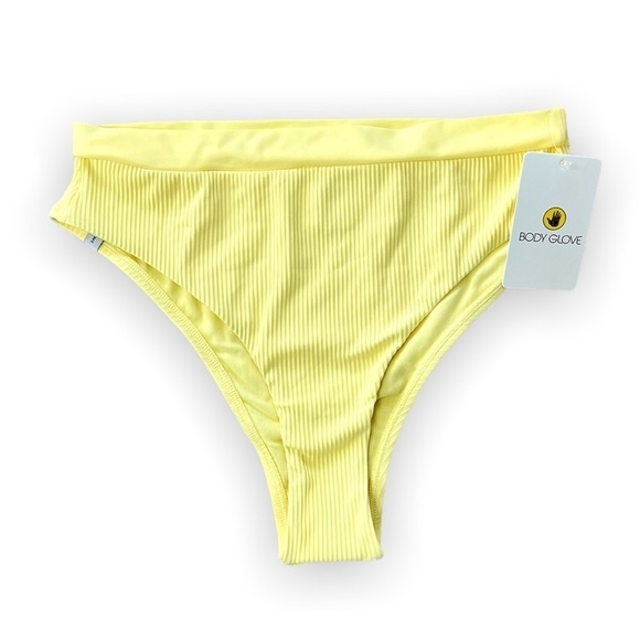 NWT Body Glove Yellow Ribbed High Leg Swimsuit Bottoms - Picture 2 of 10